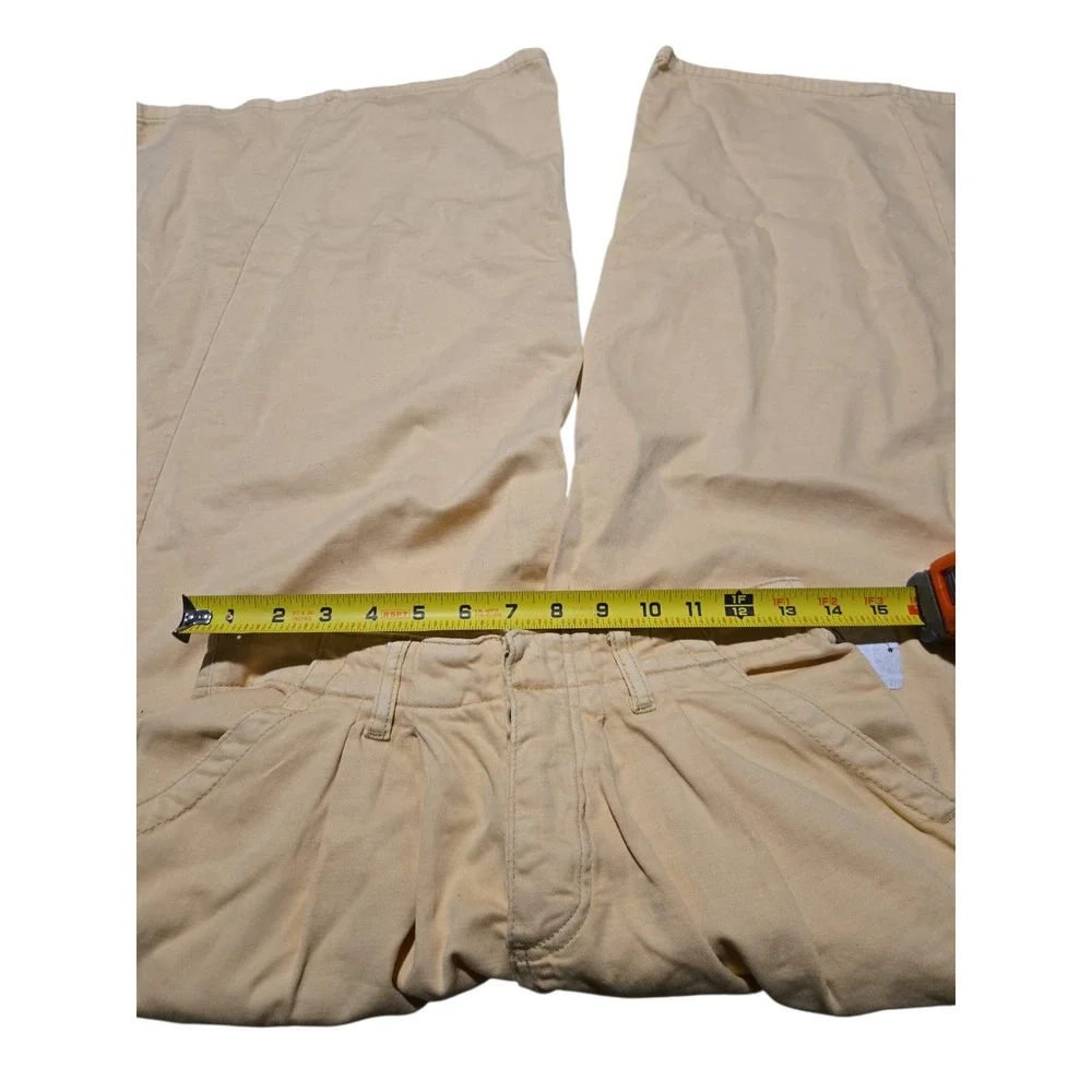 Free People Light As Spring Wide Leg Pleated Pants Straw High Rise Size 2 NEW - Picture 11 of 15